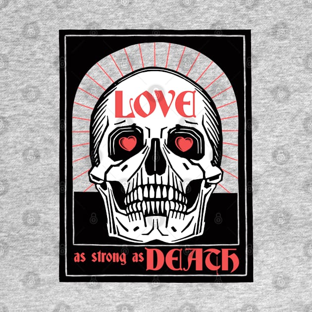 Gothcore Aesthetic Love Death Hearts & Skull Goth Valentine by August Design